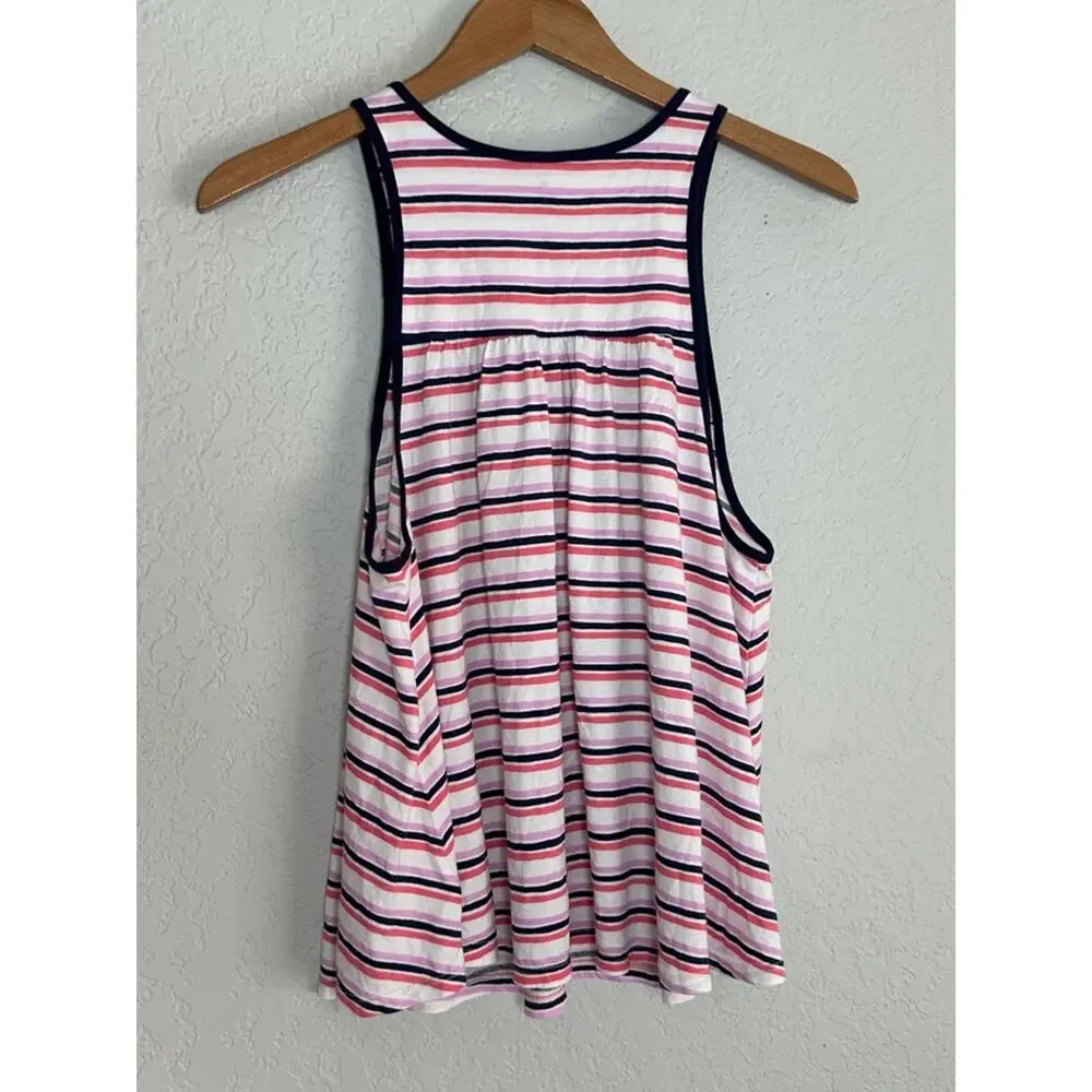 kate spade Tank Top Stripe Pink Purple White Bow Girly Feminine Summer Swing